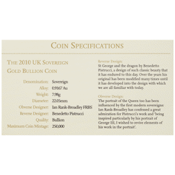 Pre-Owned 2010 UK Full Sovereign Gold Coin - Carded