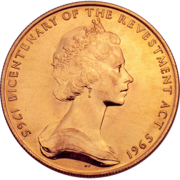 Pre-Owned 1965 Isle of Man Bicentenary of the Revestment Act Full Sovereign Gold Coin