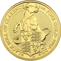 Pre-Owned 2018 UK Queen's Beasts The Black Bull Of Clarence 1oz Gold Coin