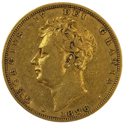 Pre-Owned 1826 George IV Bare Head Full Sovereign