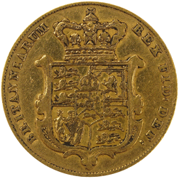 Pre-Owned 1826 George IV Bare Head Full Sovereign Gold Coin