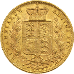 Pre-Owned 1880 Sydney Mint Victoria Young Head 'Shield' Full Sovereign Gold Coin