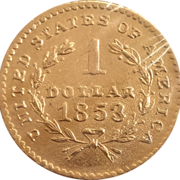 Pre-Owned 1853 American Liberty Head $1 Gold Coin