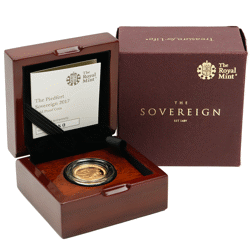 Pre-Owned 2017 UK Full Sovereign Piedfort Proof Gold Coin