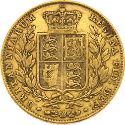 Pre-Owned 1847 London Mint Victorian Shield Full Sovereign Gold Coin