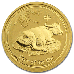 Pre-Owned 2009 Australian Lunar Ox 1/4oz Gold Coin