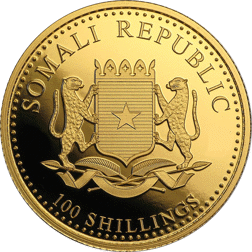 Pre-Owned Somalian Elephant 1/10oz Gold Coin - Mixed Dates