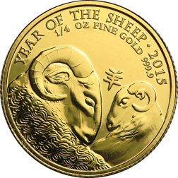 Pre-Owned 2015 UK Lunar Sheep 1/4oz Gold Coin