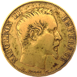 Pre-Owned 1854 French Napoleon Wreath 20 Franc Gold Coin