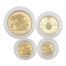 Pre-Owned 1994 UK Bank of England Sovereign Gold Proof 4-Coin Set