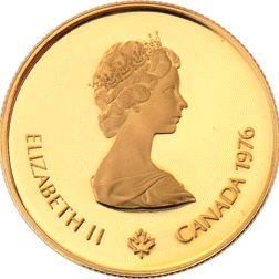 Pre-Owned 1976 Canadian Olympic $100 Proof Design Gold Coin