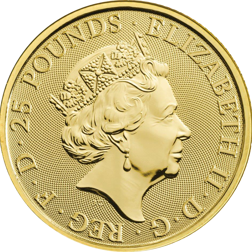 Pre-Owned 2019 UK Queen’s Beasts Falcon of the Plantagenets 1/4oz Gold Coin