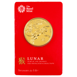 Pre-Owned 2016 UK Lunar Monkey 1oz Gold Coin - Carded