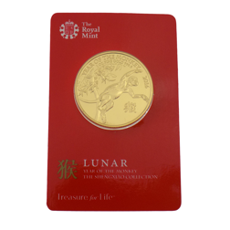 Pre-Owned 2016 UK Lunar Monkey 1oz Gold Coin - Carded