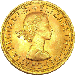 Pre-Owned Elizabeth II Gillick Portrait Full Sovereign Gold Coin - Mixed Dates