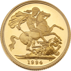 Pre-Owned 1994 UK Full Sovereign Proof Gold Coin