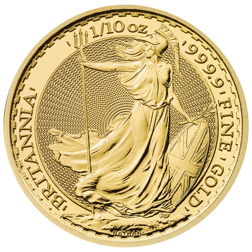 Pre-Owned UK Queen Elizabeth II Britannia 1/10oz Gold Coin (2014 - 2023) - Mixed Dates