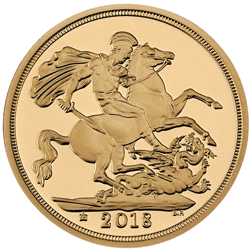 Pre-Owned 2018 UK Proof Piedfort Full Sovereign Gold Coin