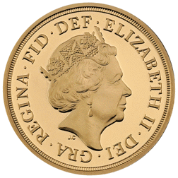 Pre-Owned 2018 UK Proof Piedfort Full Sovereign Gold Coin