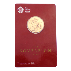 Pre-Owned 2016 UK Carded Full Sovereign Gold Coin