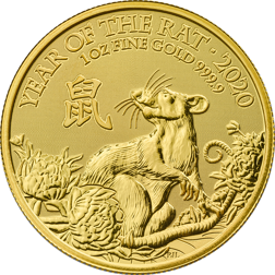 2020 UK Lunar Rat 1oz Gold Coin