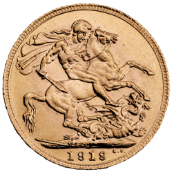 Pre-Owned 1919 Canadian Mint George V Full Sovereign Gold Coin