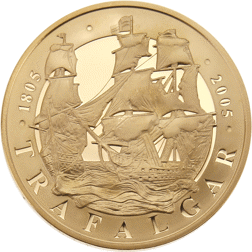 Pre-Owned 2005 UK Battle of Trafalgar Proof Design Crown Gold Coin