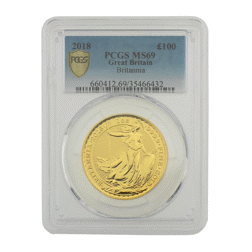 Pre-Owned 2018 UK Britannia 1oz Gold Coin PGCS Graded MS 69 - 660412.69/35466432
