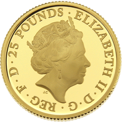 Pre-Owned 2018 UK Queen’s Beasts The Dragon 1/4oz Proof Gold Coin