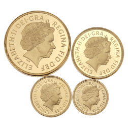 Pre-Owned 2003 UK Sovereign Proof Gold 4-Coin Collection