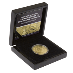 Pre-Owned 2018 UK Sapphire Jubilee Double Sovereign Proof Gold Coin