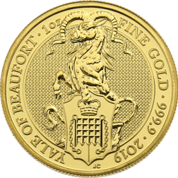 Pre-Owned 2019 UK Queen's Beasts Yale of Beaufort 1oz Gold Coin