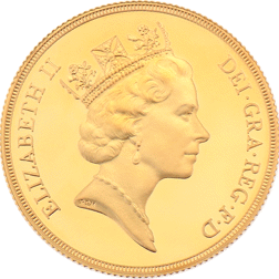 Pre-Owned 1988 UK Double Sovereign Proof Design Gold Coin