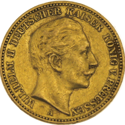 Pre-Owned 1904 German Wilhelm II 20 Mark Gold Coin