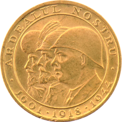 Pre-Owned 1944 Romanian 20 Lei Gold Coin
