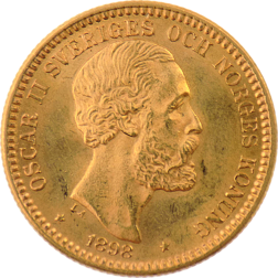 Pre-Owned 1898 Sweden 20 Kronor Gold Coin