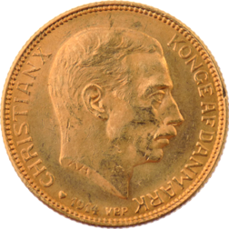 Pre-Owned 1914 Denmark 20 Kroner Gold Coin