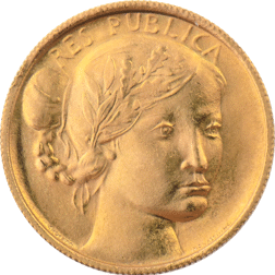 Pre-Owned 1976 San Marino The Republic 2 Scudi Gold Coin