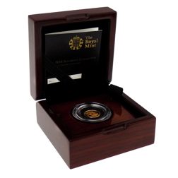 Pre-Owned 2014 UK Quarter Sovereign Proof Gold Coin
