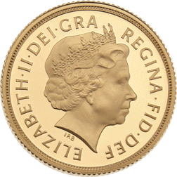 Pre-Owned 2015 UK 'Fourth Portrait' Full Sovereign Proof Gold Coin