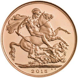 Pre-Owned 2015 UK 'Fourth Portrait' Full Sovereign Proof Gold Coin