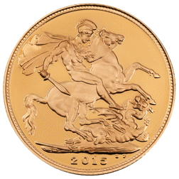 Pre-Owned 2015 UK 'Fourth Portrait' Full Sovereign Proof Gold Coin