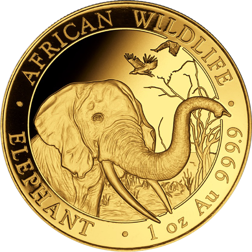Pre-Owned Somalian Elephant 1oz Gold Coin - Mixed Dates