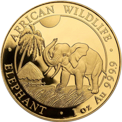 Pre-Owned Somalian Elephant 1oz Gold Coin - Mixed Dates