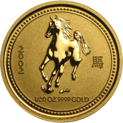 Pre-Owned 2002 Australian Lunar Horse 1/20th Gold Coin