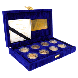 Pre-owned 2003 - 2004 UK Bridges and Heraldic Beasts Gold Proof £1 Pattern 8 Coin Collection