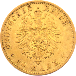 Pre-owned 10 Mark German Hamburg States Gold Coin - Mixed Dates