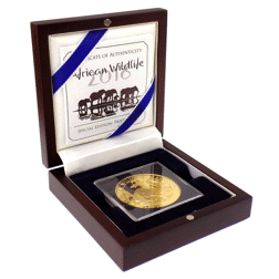 Pre-Owned 2018 Somalian Elephant with Dog Privy Prooflike 1oz Gold Coin