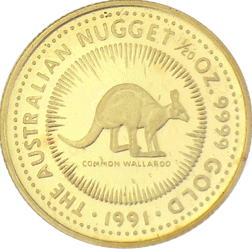 Pre-Owned 1991 Australian Nugget Proof Issue 1/20oz Gold Coin