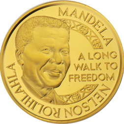 Pre-Owned 2013 Nelson Mandela Democracy Peace Gold Medallion